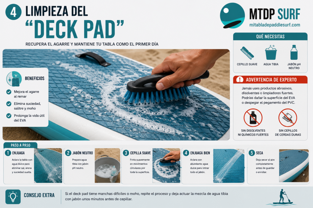 Limpieza del Deck Pad (goma de apoyo)